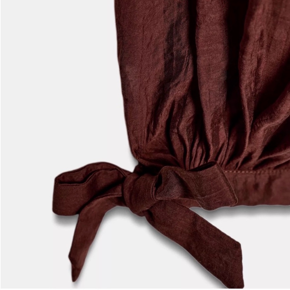 Zara ZW Collection Women's Burgundy Balloon Pants - Picture 4 of 4